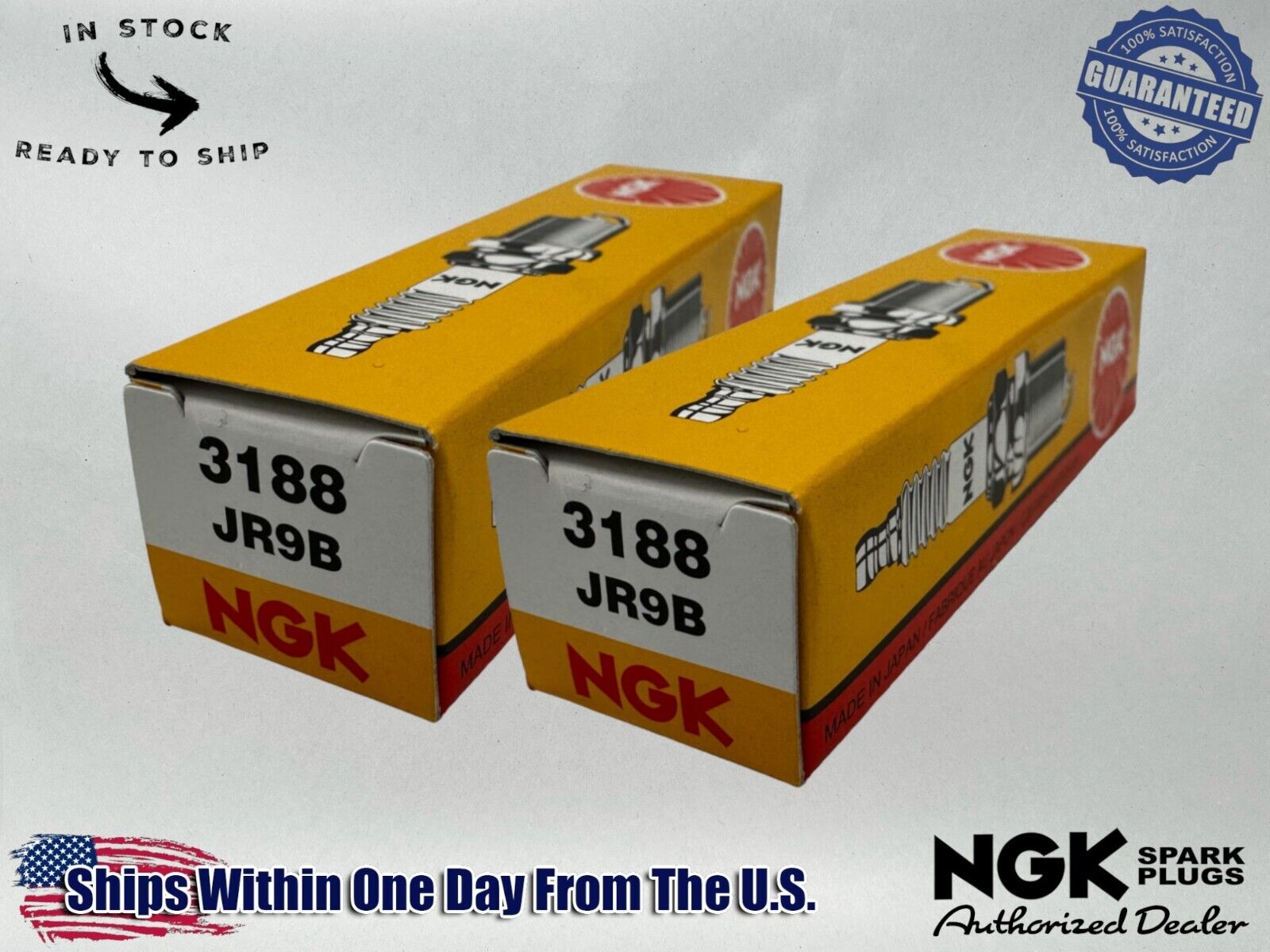 NGK Genuine OEM Authentic Spark Plugs JR9B - 2 PACK