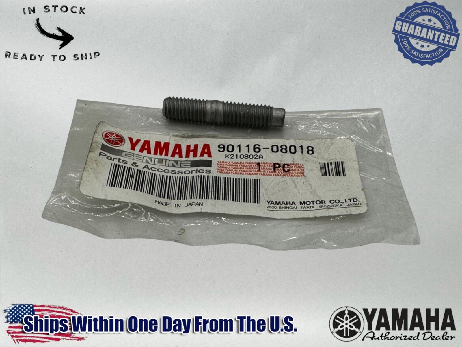 Yamaha Genuine OEM Authentic Stud Bolt 90116-08018-00-00