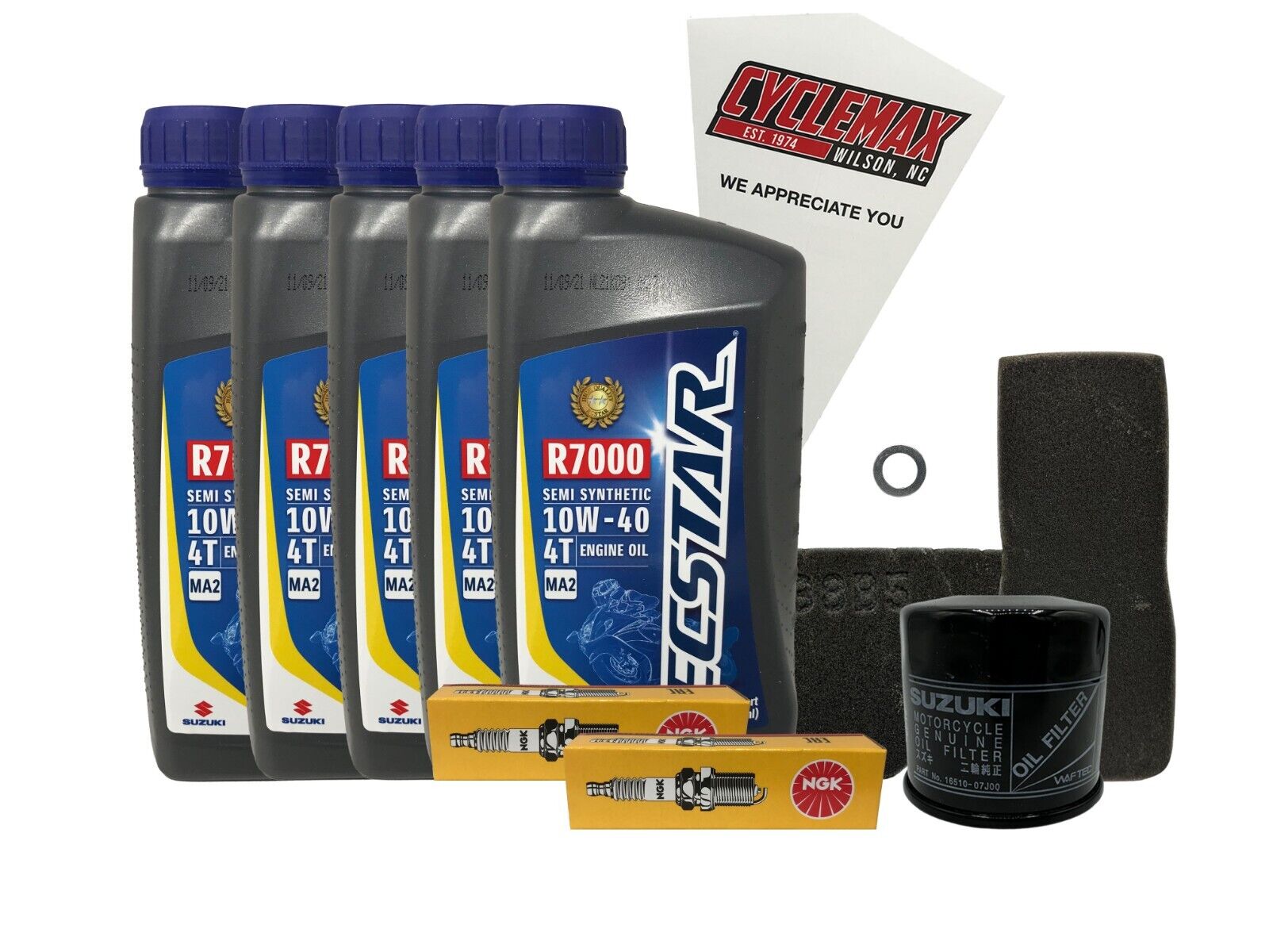 Cyclemax Semi-Synthetic Tune Up Kit w/ Spark Plugs fits 2001-2009 Suzuki VS-1400