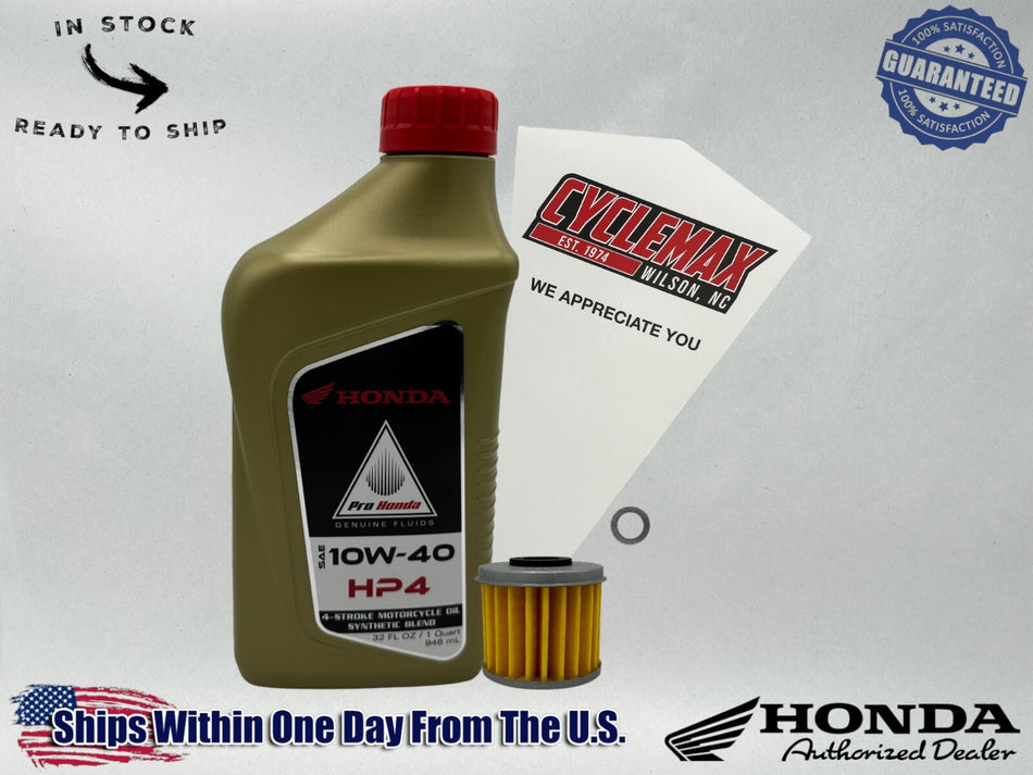 Semi-Synthetic HP4 Oil Change Kit fits 2018-2025 Honda MONTESO 4RT