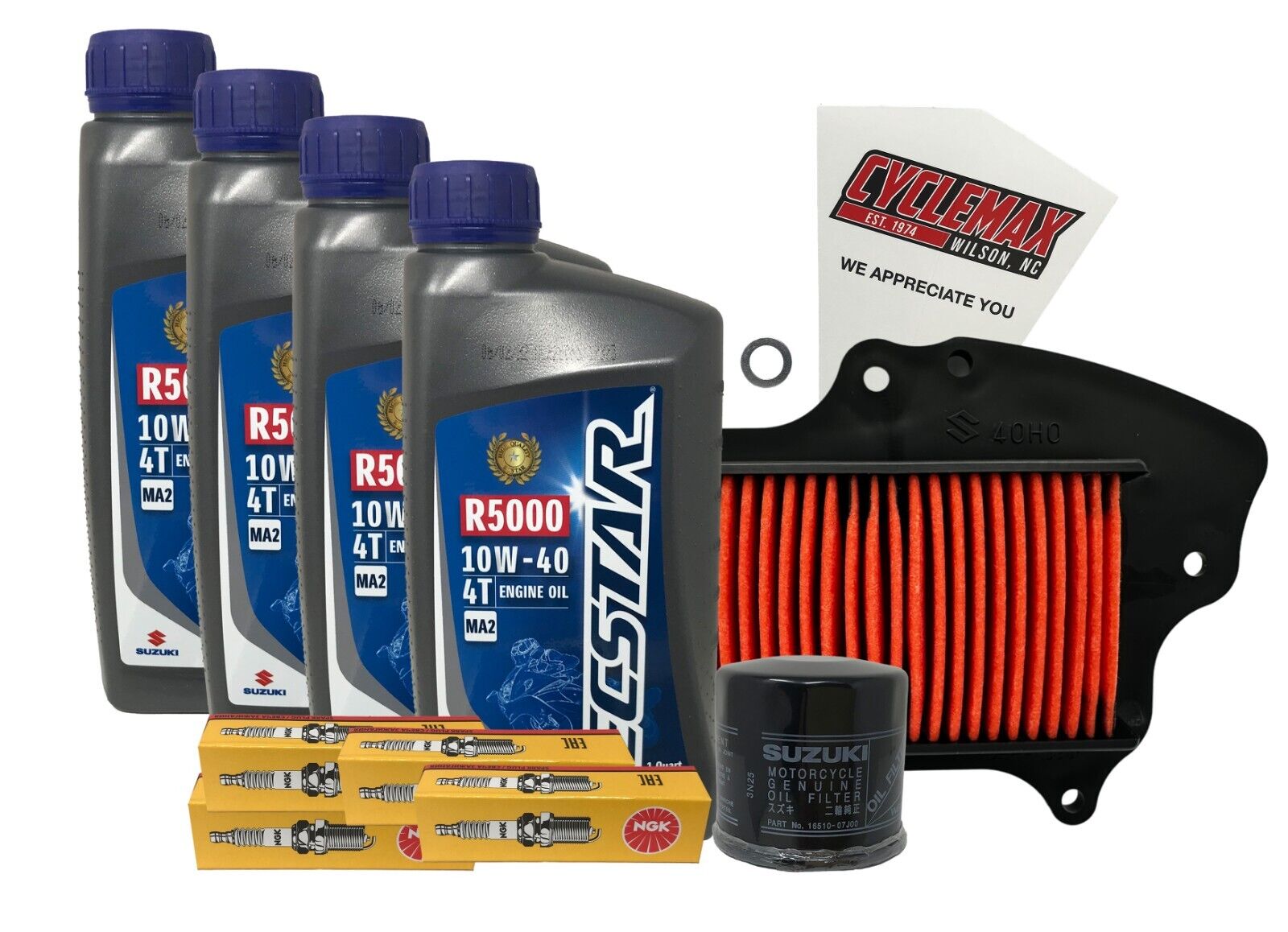 Cyclemax Standard Tune Up Kit w/ Spark Plugs fits 2009-2019 Suzuki VZ-1500