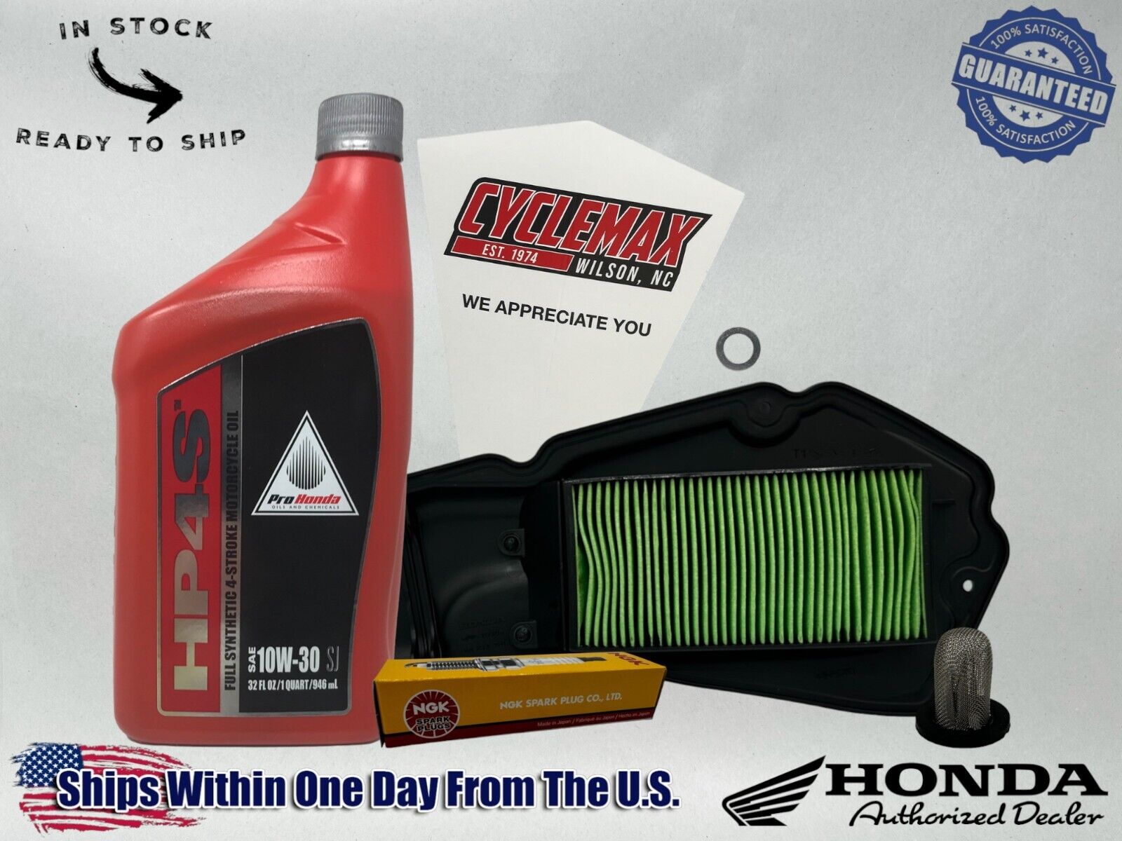 Cyclemax Full Synthetic Tune Up Kit fits 2024 Honda ADV160 with Spark Plug