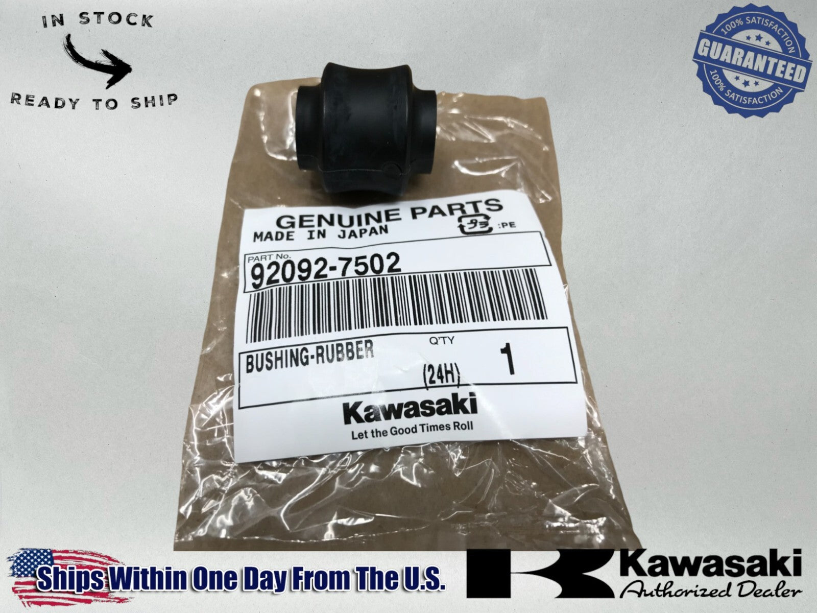 Kawasaki OEM Authentic 2010-2023 Mule Rubber Bushing 92092-7502 1