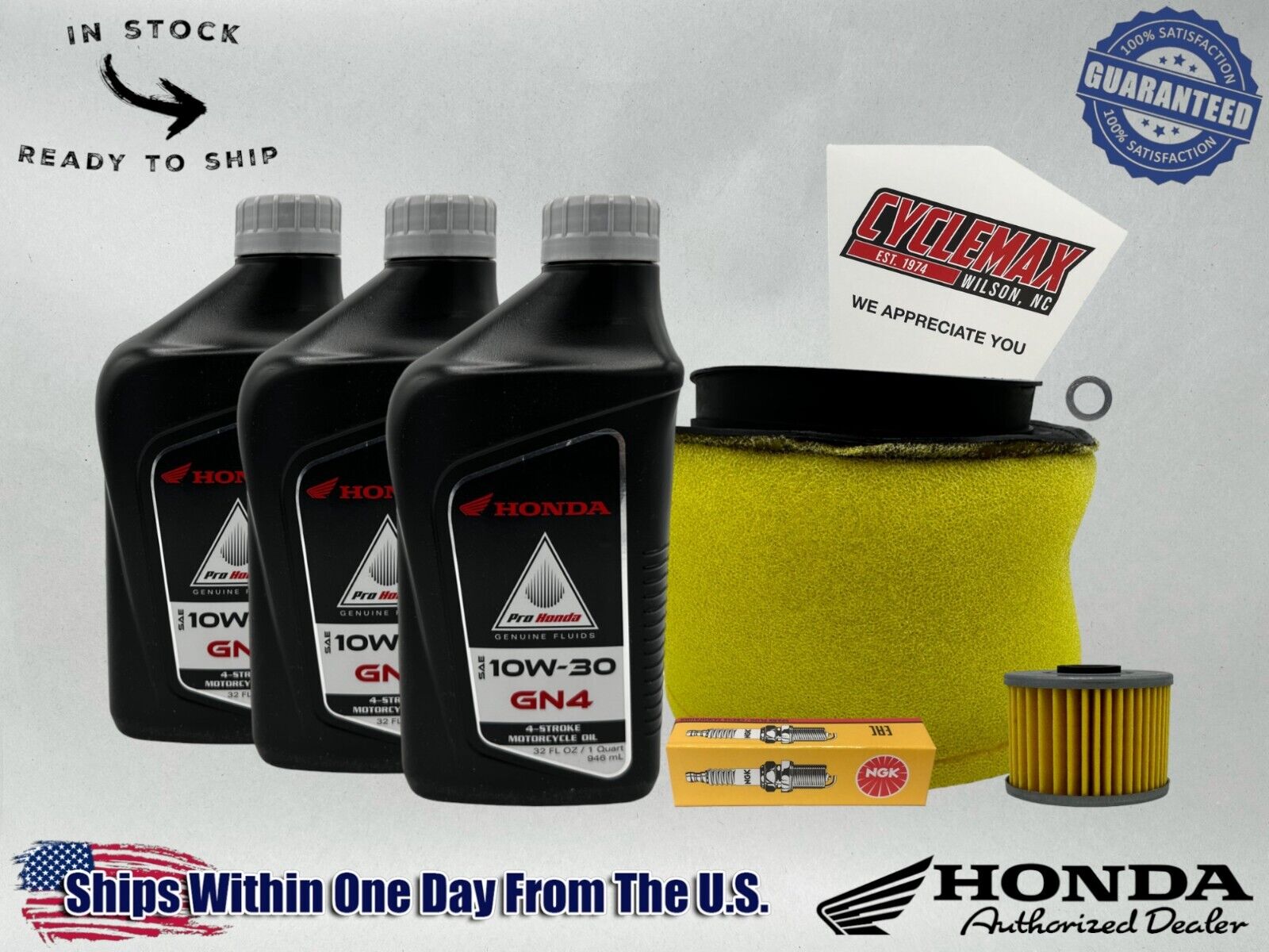 Cyclemax Standard GN4 10W-30 Tune-Up Kit fits 1985-1987 Honda BIG RED ATC250