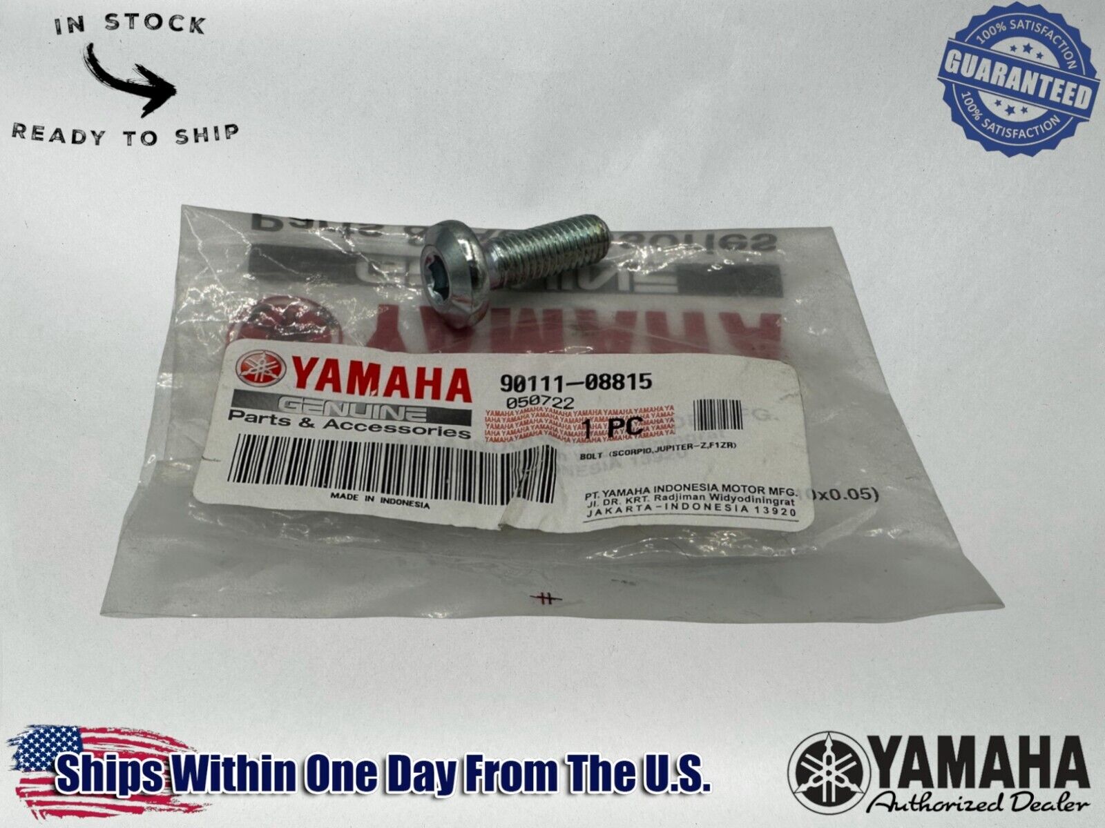 Yamaha Genuine OEM Authentic F1ZR Bolt 90111-08815-00-00