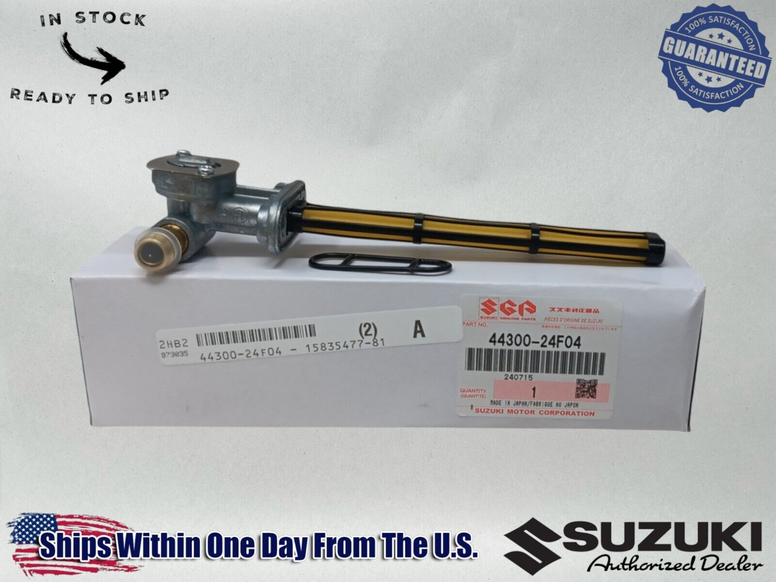 Suzuki Genuine OEM Authentic Fuel Petcock Shut Off Valve 1999-2003 - 44300-24F04