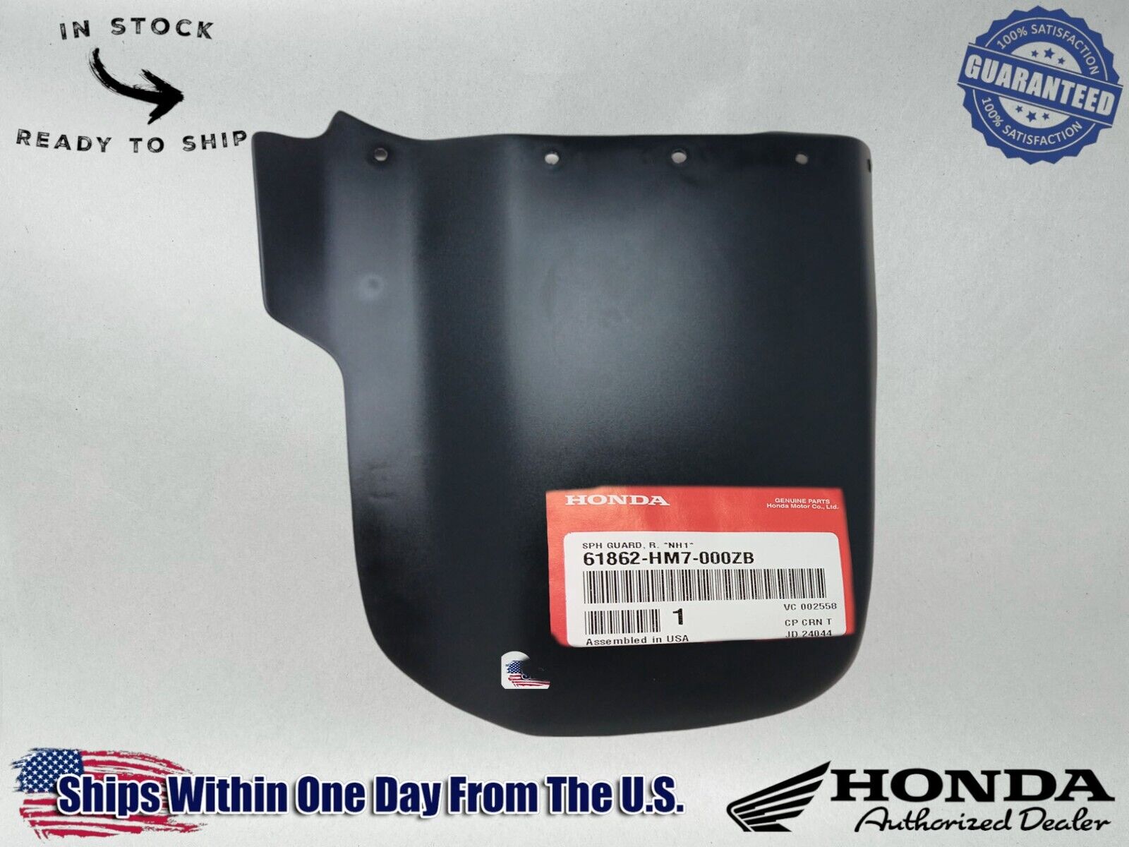 Honda Genuine OEM Authentic Front Right Splash Guard  61862-HM7-000ZB