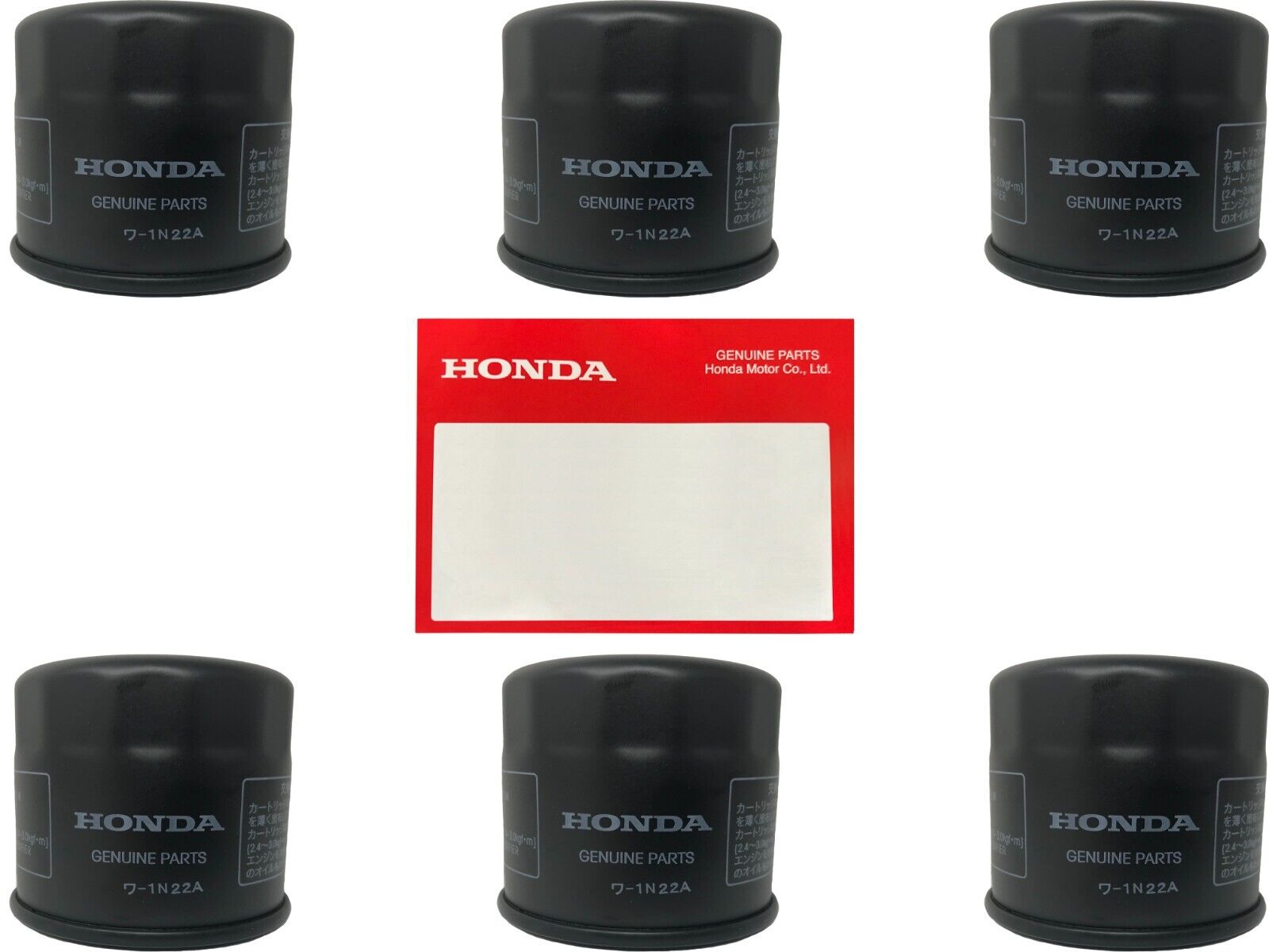 6 Pack Honda OEM Oil Filter 15410-MFJ-D02 replaces (15410-MFJ-D01)