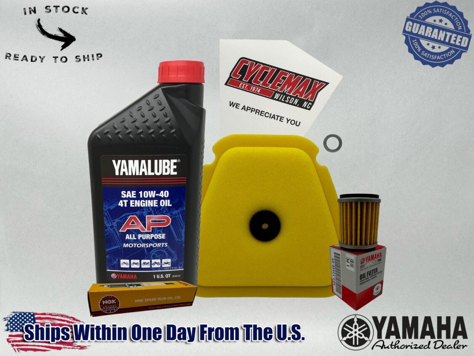 Cyclemax Standard 10W-40 Tune Up Kit fits 2022-2024 Yamaha YZ250F w/ Spark Plug