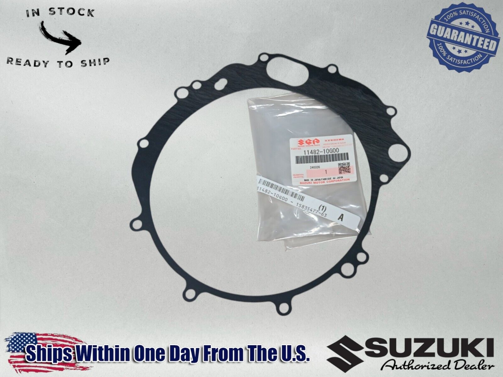 Suzuki Genuine OEM Authentic Clutch Cover Gasket - 11482-10G00