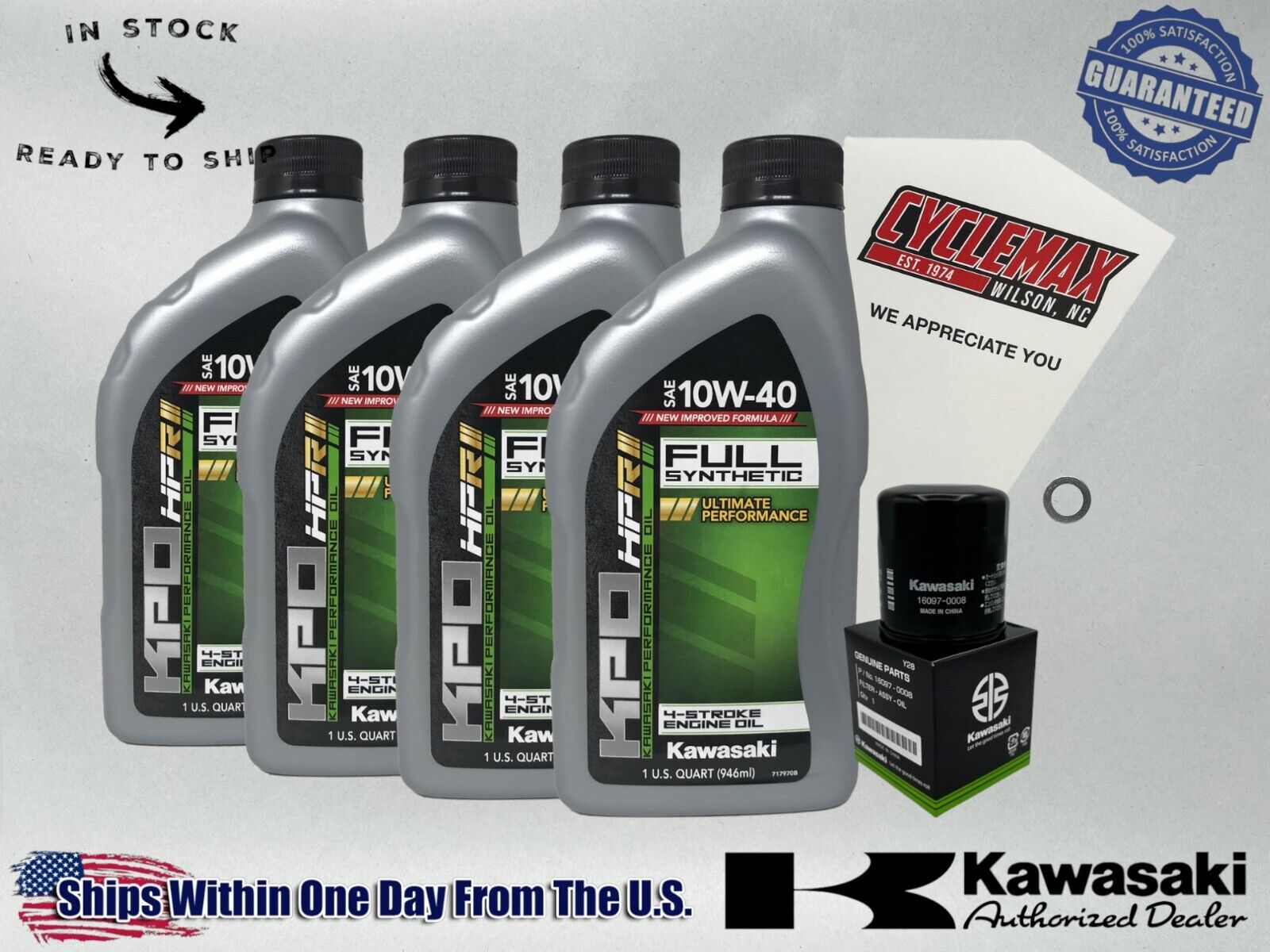 Cyclemax Full-Synthetic KPO Oil Change Kit fits 2005-2008 Kawasaki ZZR600