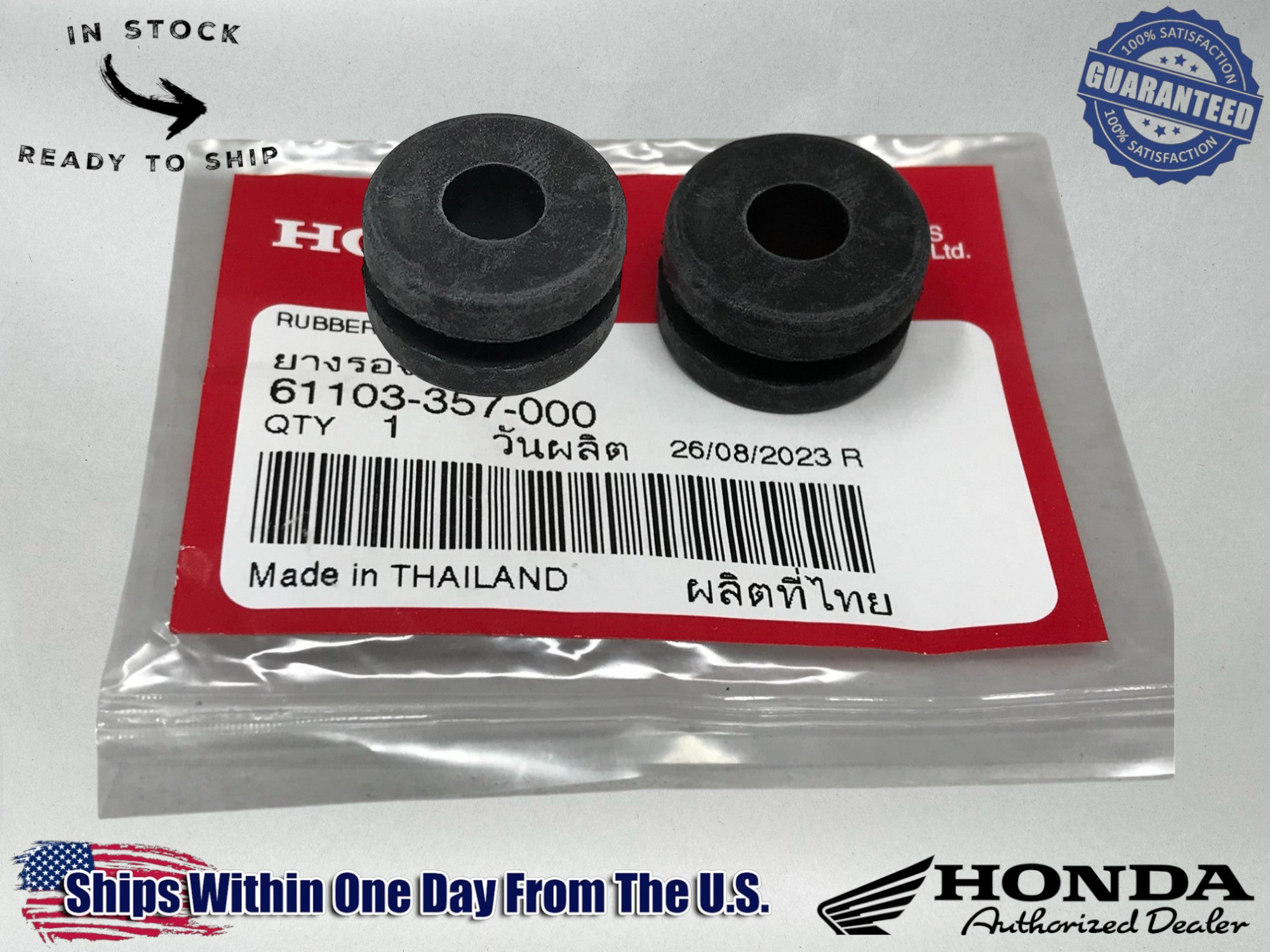 2 Honda Genuine OEM Fender Rubbers 61103-357-000