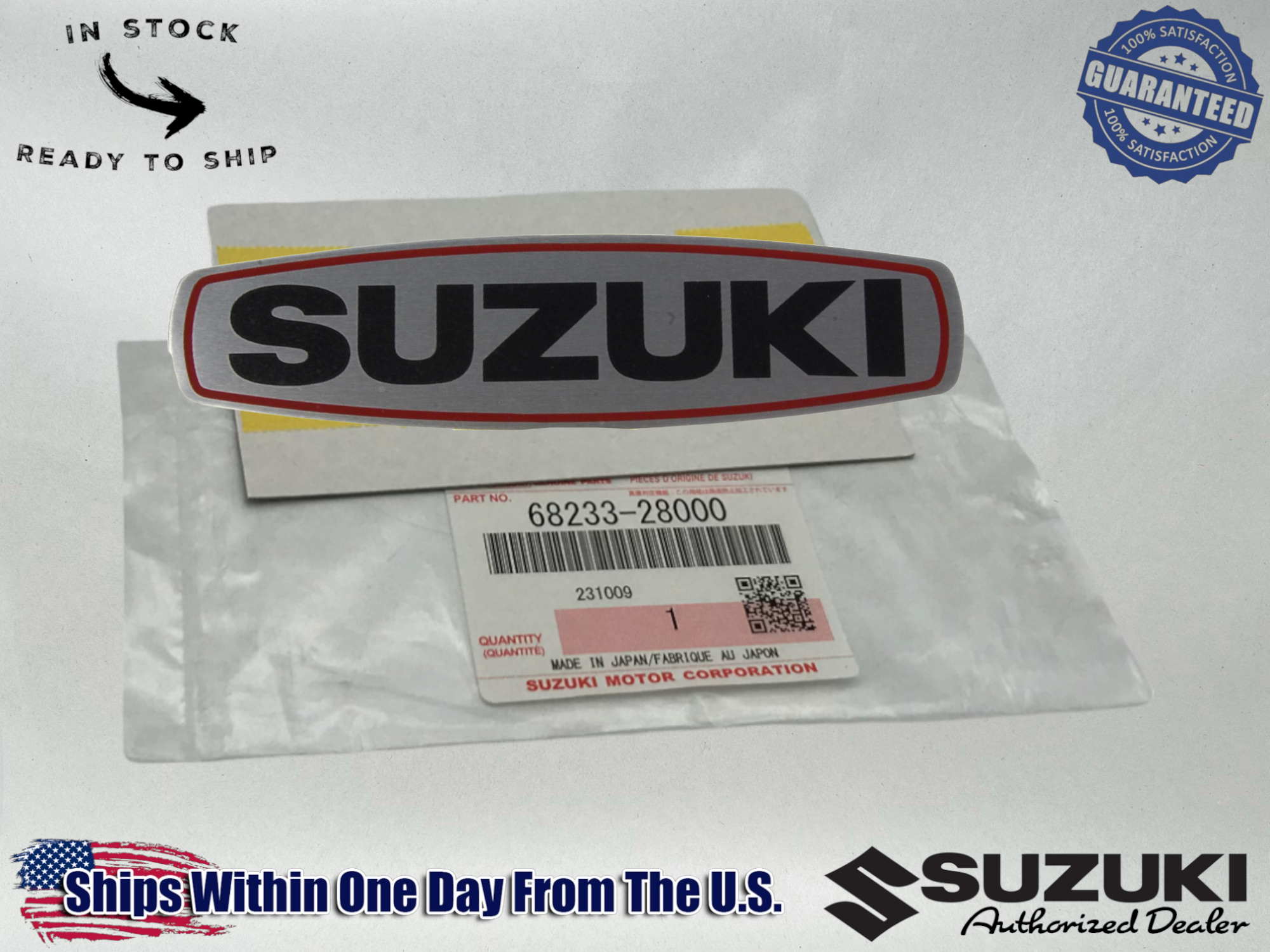 Suzuki OEM Engine Mag Cover Emblem TS125 TS185 TS250 TM250 TM100 -68233-28000 1