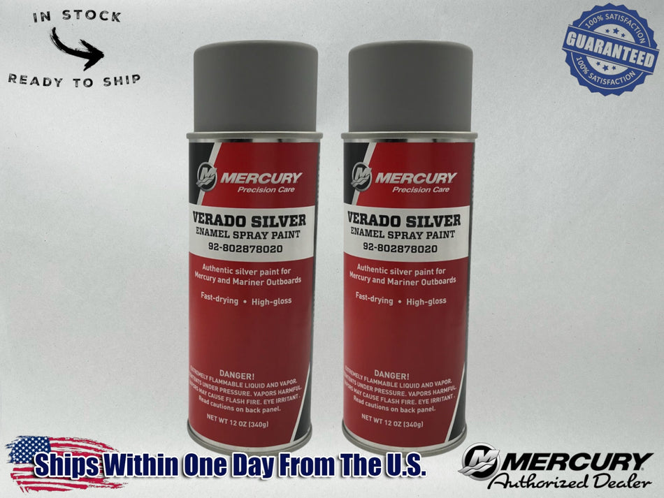 Mercury Genuine OEM Authentic Silver Spray Paint 12 OZ 92-802878020 2 Pack