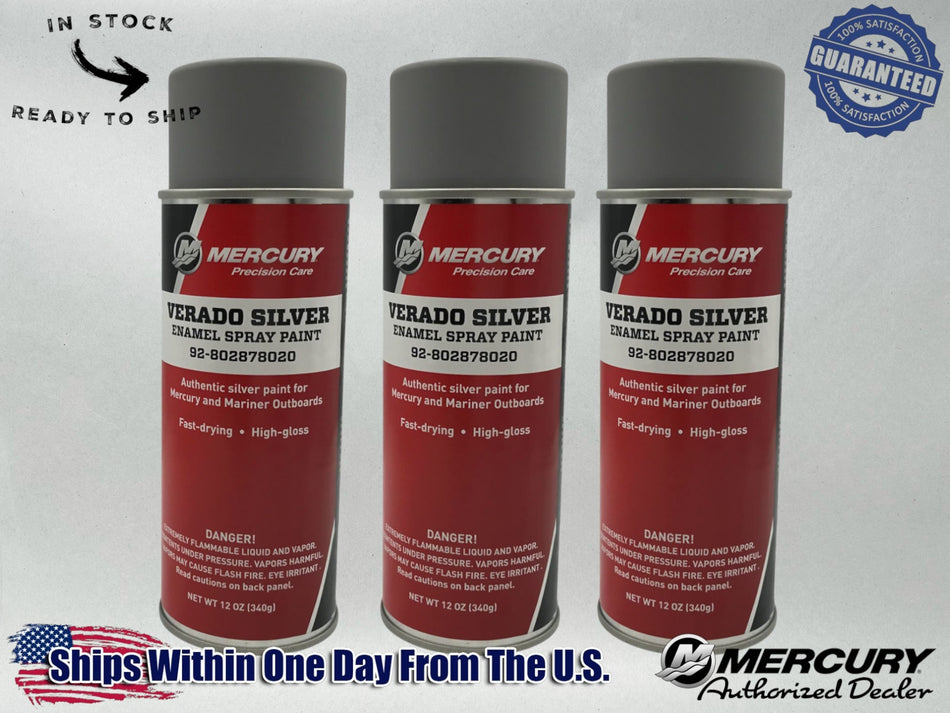 Mercury Genuine OEM Authentic Silver Spray Paint 12 OZ 92-802878020 3 Pack