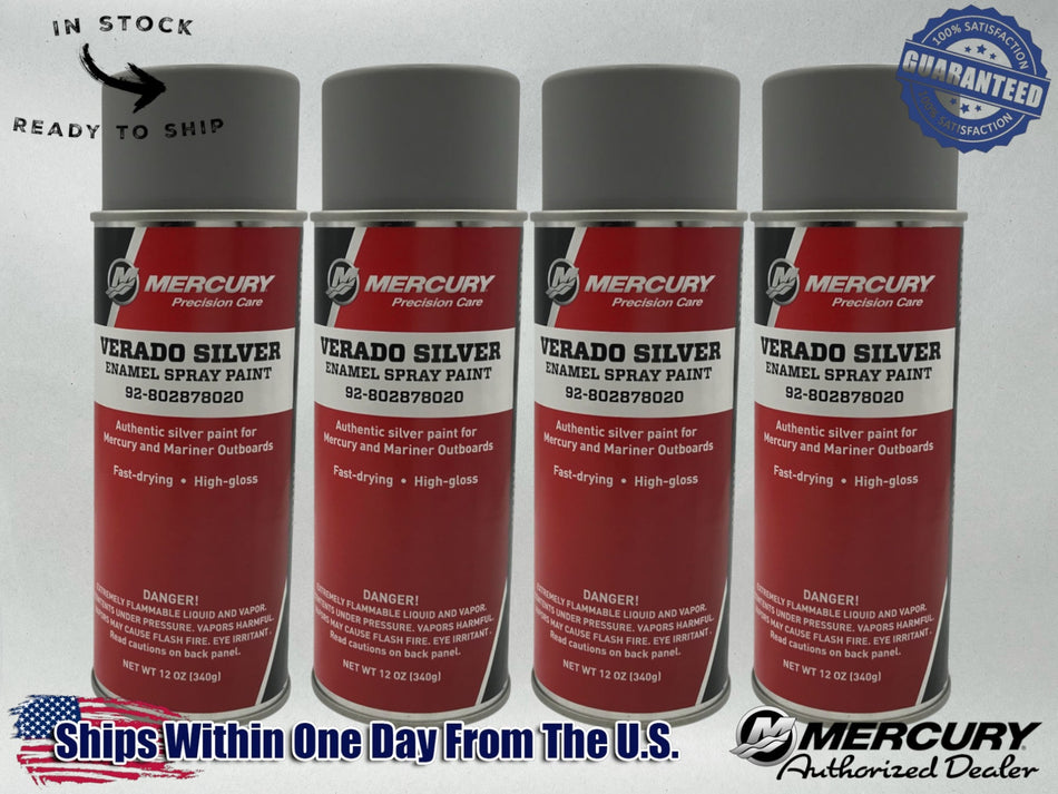 Mercury Genuine OEM Authentic Silver Spray Paint 12 OZ 92-802878020 4 Pack