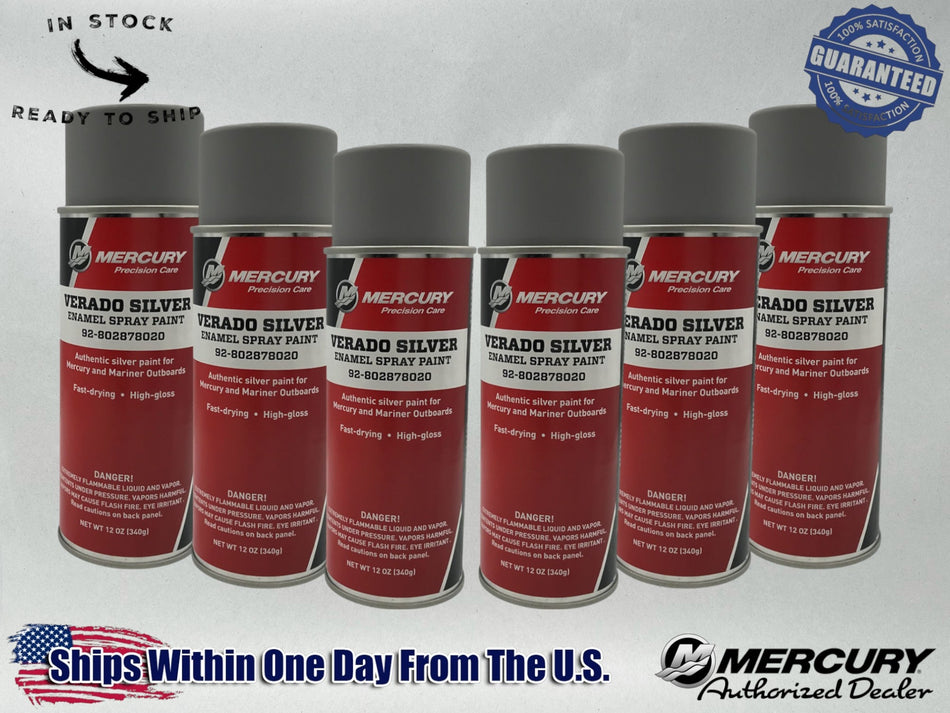 Mercury Genuine OEM Authentic Silver Spray Paint 12 OZ 92-802878020 6 Pack