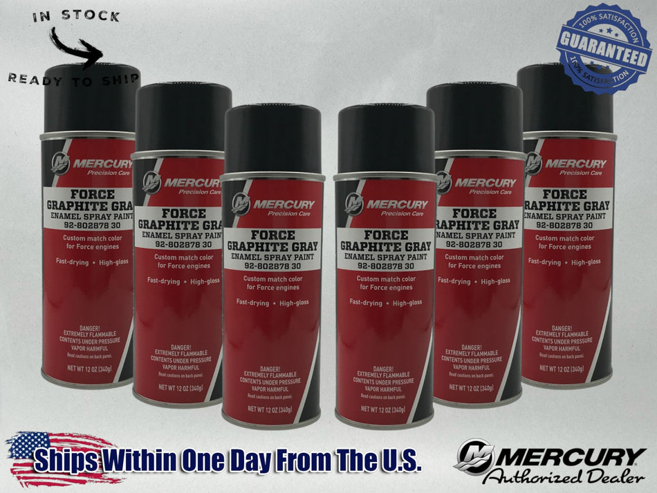 Mercury Genuine OEM Graphite Grey Spray Paint 12 OZ 92-80287830 6 Pack