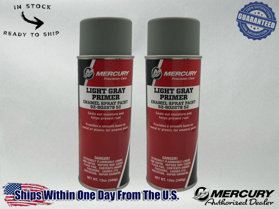 Mercury Genuine OEM Light Grey Primer Spray Paint 12 OZ 92-80287852 2 Pack