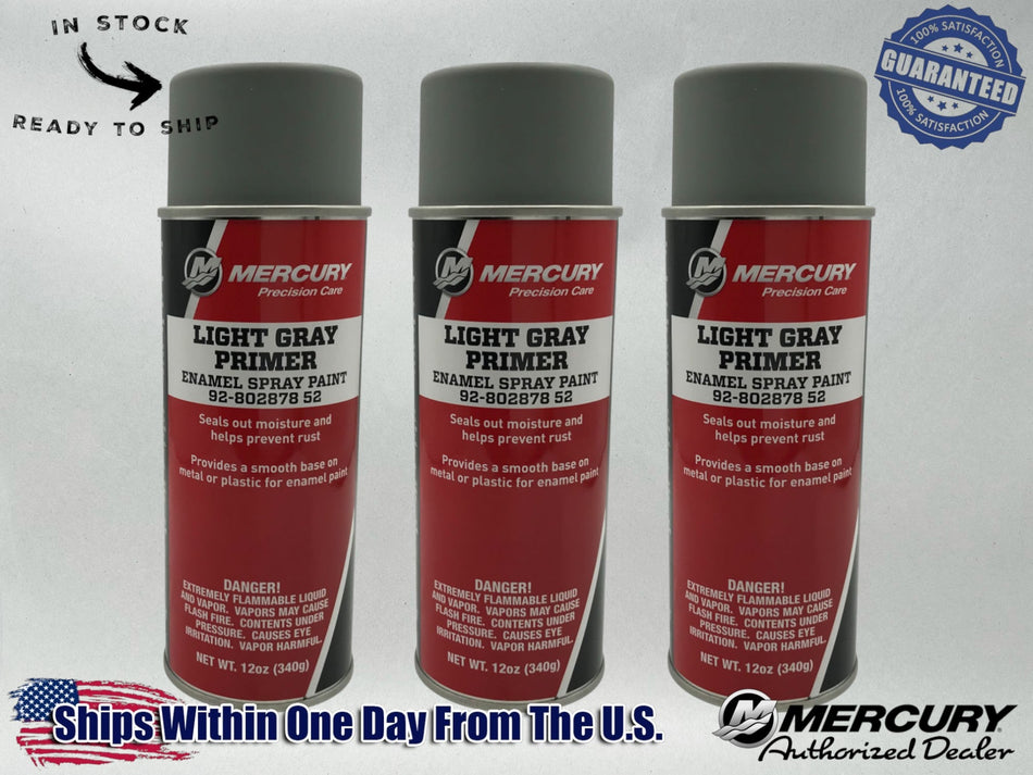 Mercury Genuine OEM Light Grey Primer Spray Paint 12 OZ 92-80287852 3 Pack