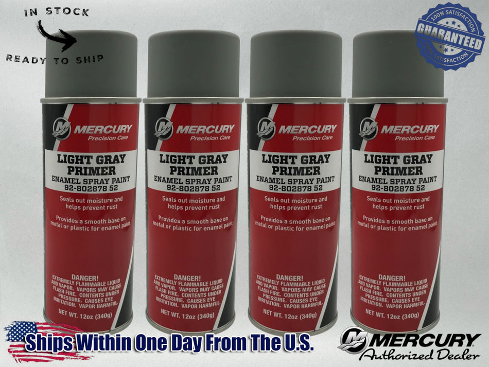 Mercury Genuine OEM Light Grey Primer Spray Paint 12 OZ 92-80287852 4 Pack