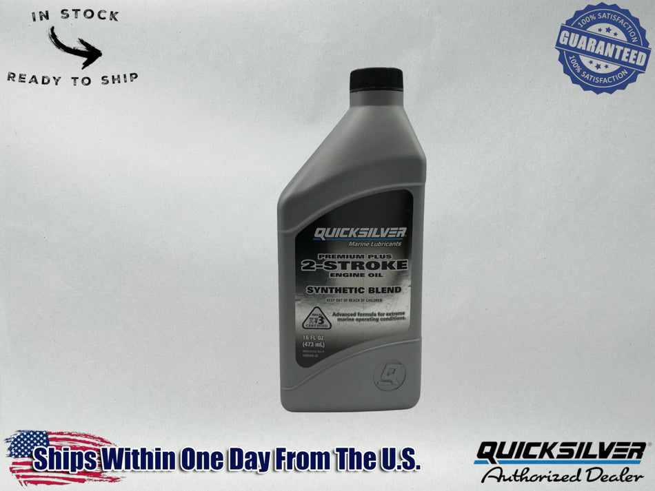 Quicksilver OEM Premium Plus 2-Stroke Semi Synthetic Oil Pint 858025Q01