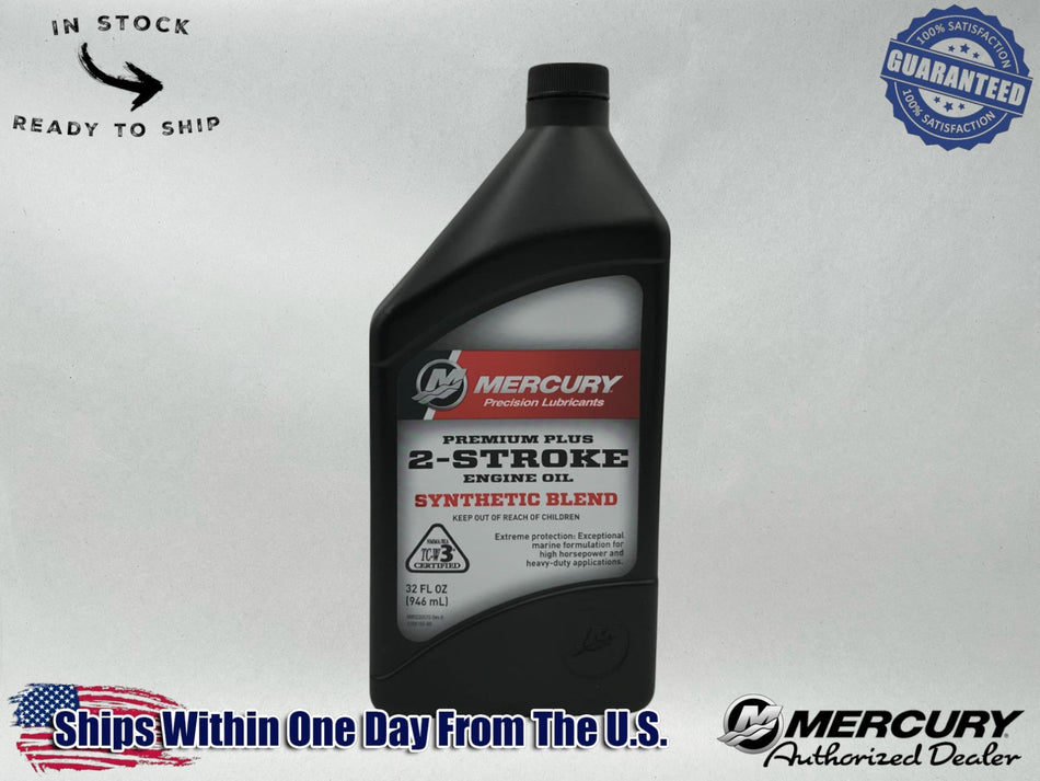 Mercury OEM Premium Plus 2-Stroke Semi Synthetic Oil Quart 858026K01