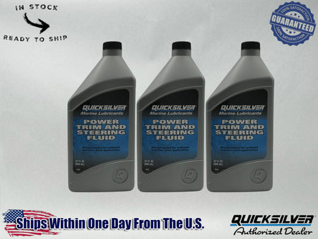 Quicksilver OEM Power Trim & Steering Fluid Quarts 92-858075Q01 3 Pack