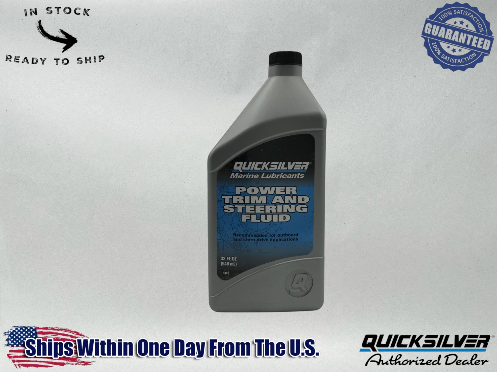 Quicksilver OEM Power Trim & Steering Fluid Quart 92-858075Q01