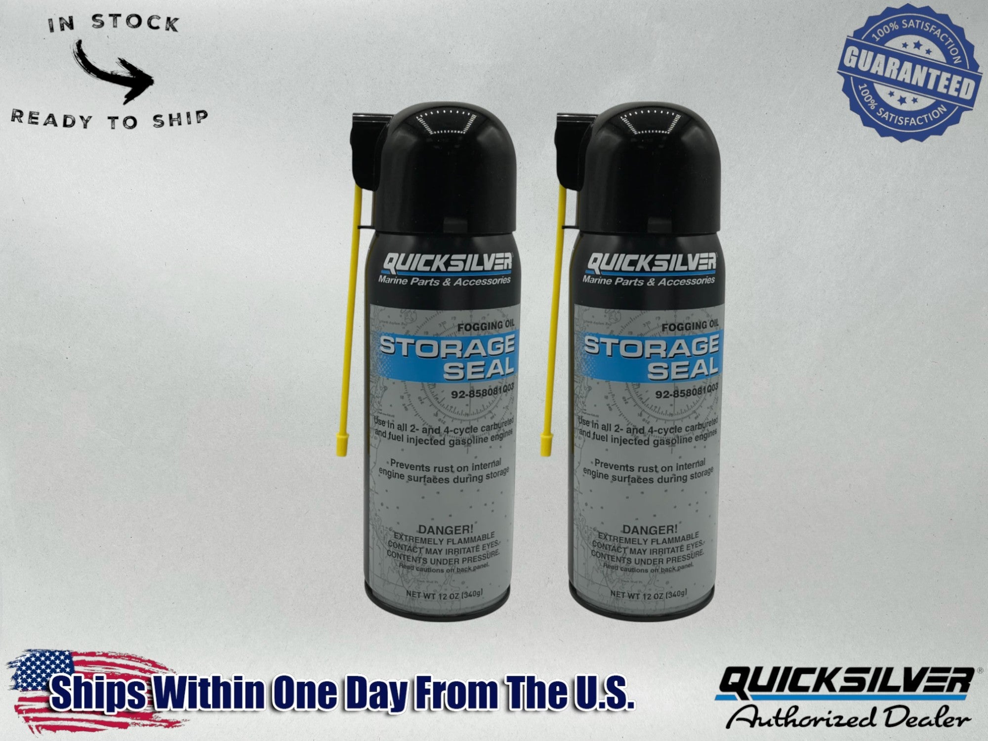 Quicksilver Genuine OEM Storage Seal Fogging Oil 12 OZ 92-858081Q03 2 Pack