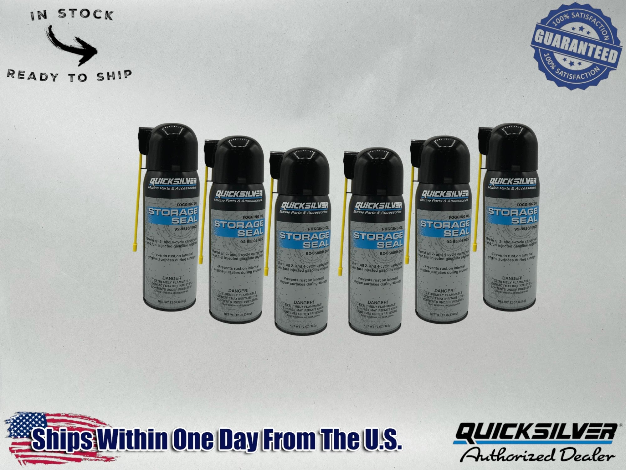 Quicksilver Genuine OEM Storage Seal Fogging Oil 12 OZ 92-858081Q03 6 Pack
