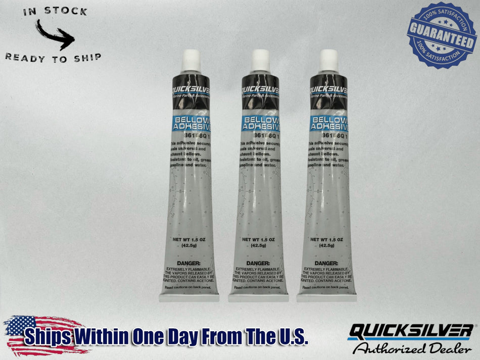 Quicksilver Genuine OEM Bellows Adhesive 1.5 OZ 92-86166Q1 3 Pack