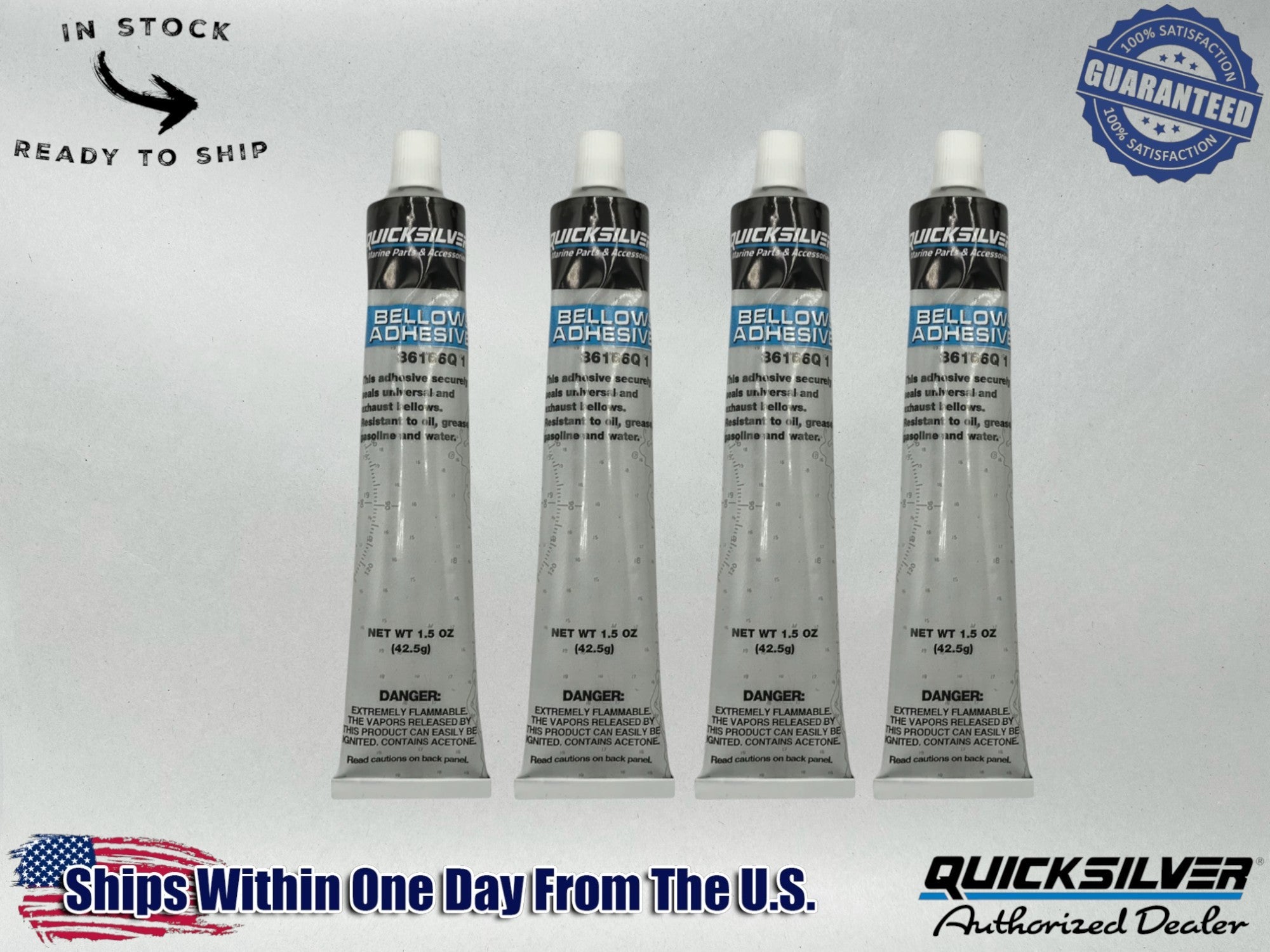 Quicksilver Genuine OEM Bellows Adhesive 1.5 OZ 92-86166Q1 4 Pack
