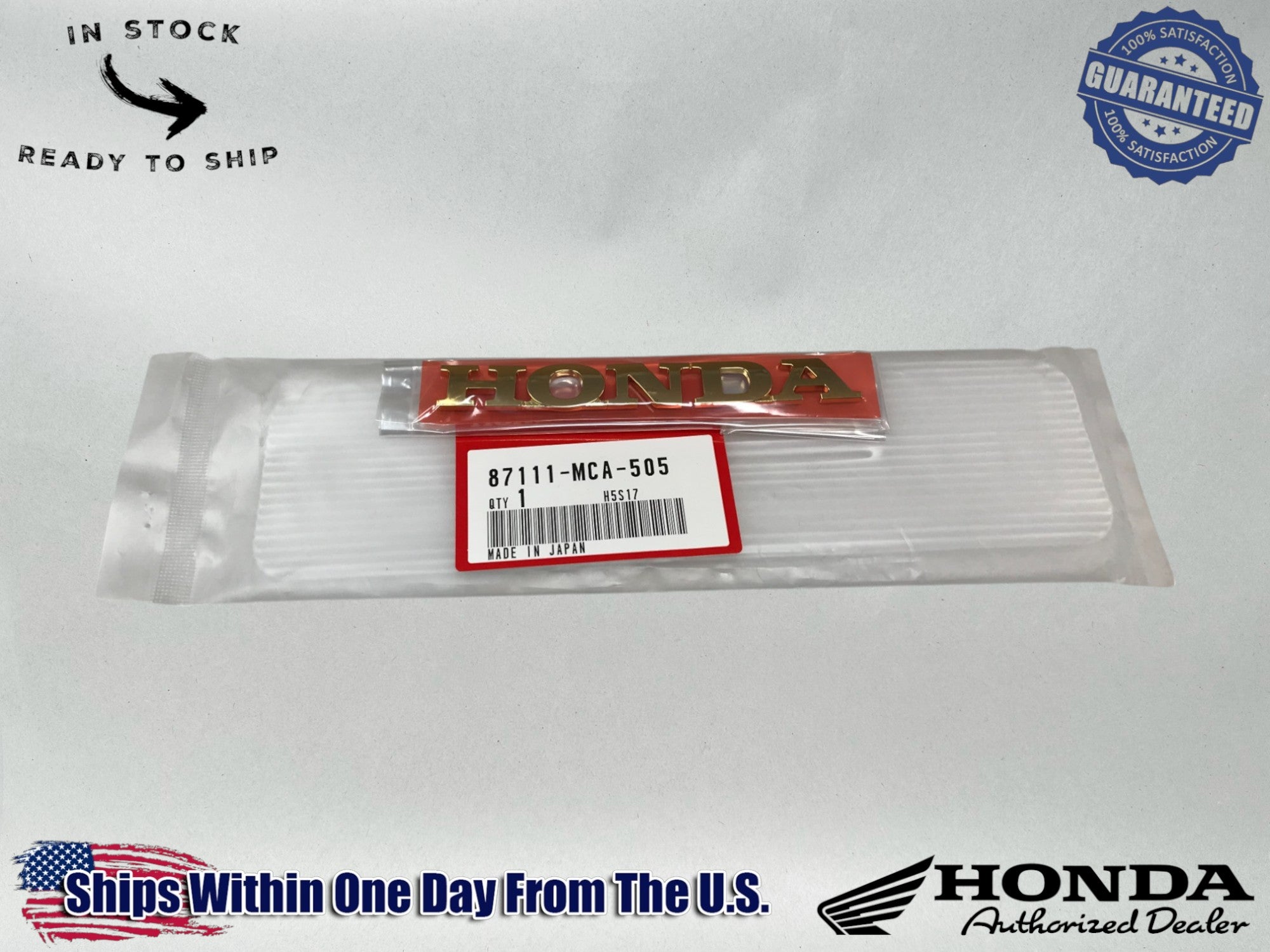 Genuine OEM 2001-2017 Honda Goldwing Rear Emblem Trunk Badge 87111-MCA-505