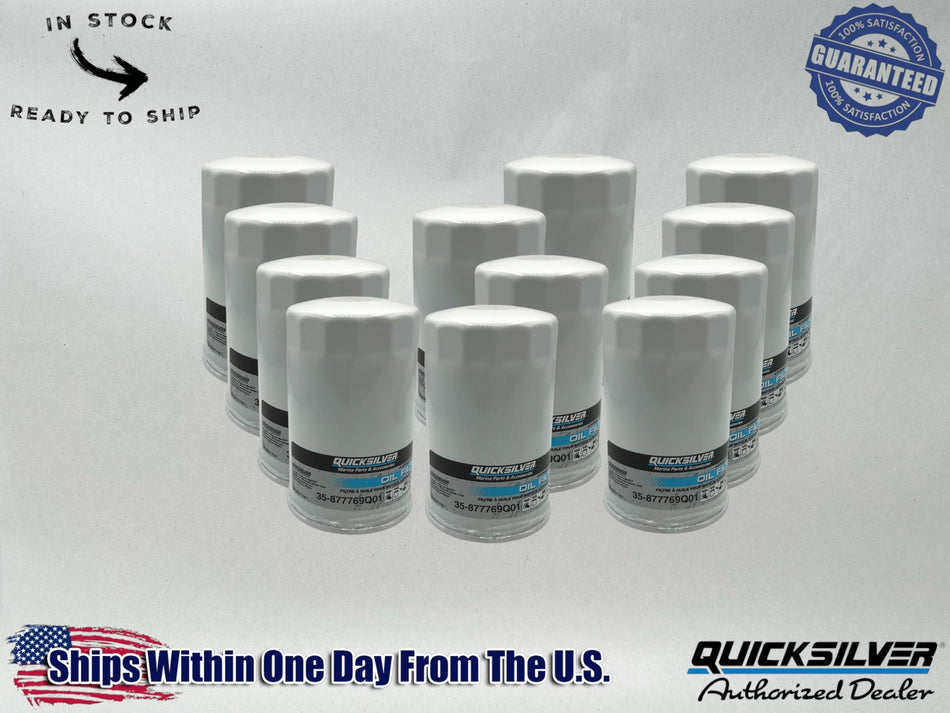 Quicksilver Genuine OEM Authentic Oil Filters 35-877769Q01 12 Pack