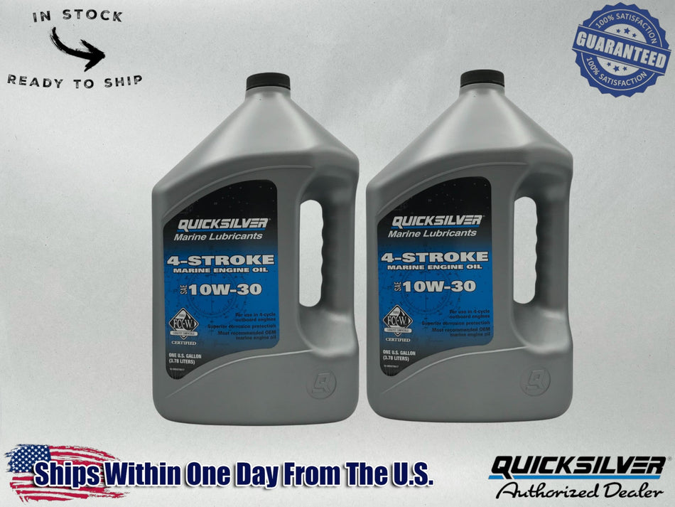 Quicksilver OEM Standard 10W30 Marine Oil Gallons 8M0078617 2 Pack