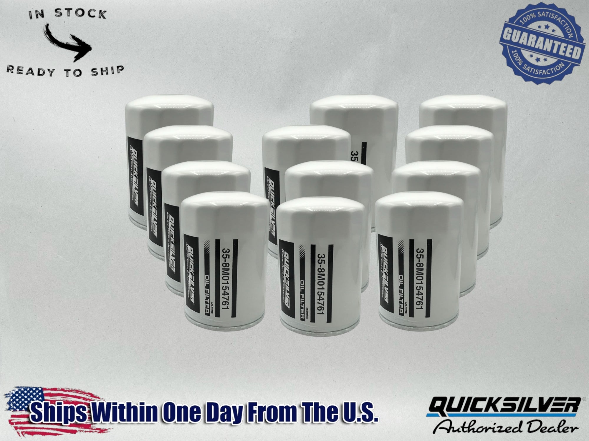Quicksilver Genuine OEM Authentic Oil Filters 35-8M0154761 12 Pack