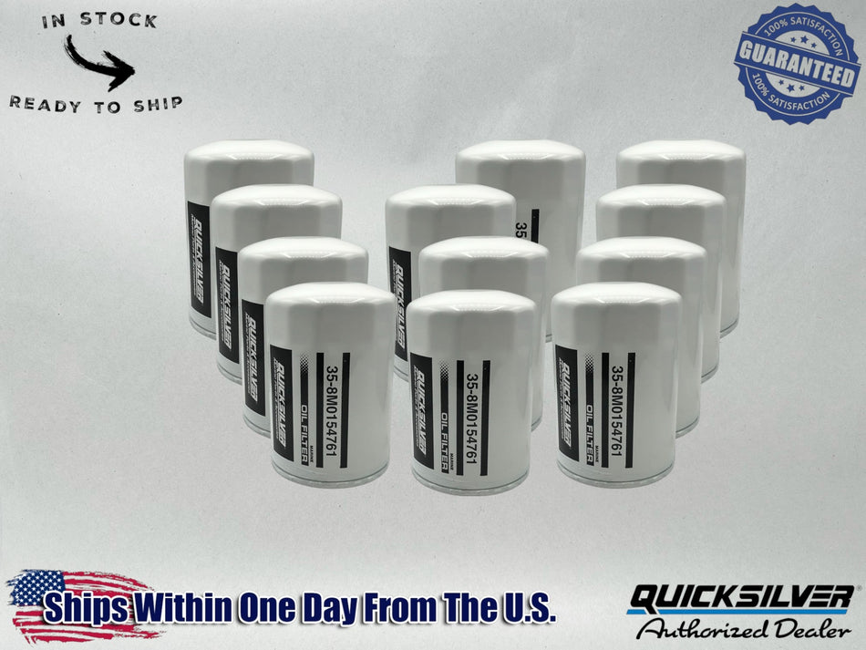 Quicksilver Genuine OEM Authentic Oil Filters 35-8M0154761 12 Pack