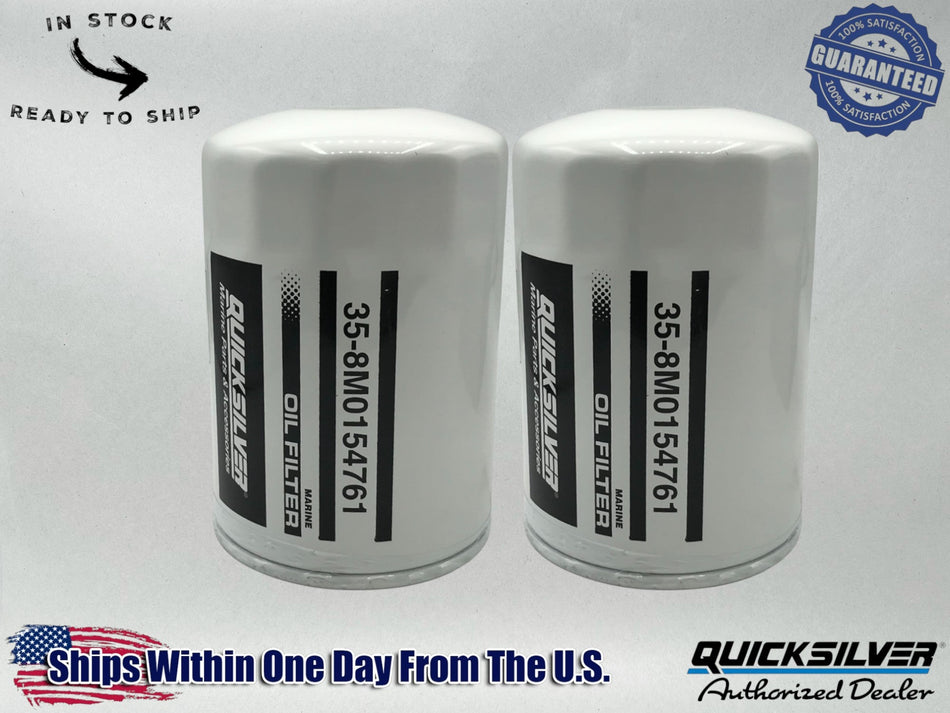 Quicksilver Genuine OEM Authentic Oil Filters 35-8M0154761 2 Pack