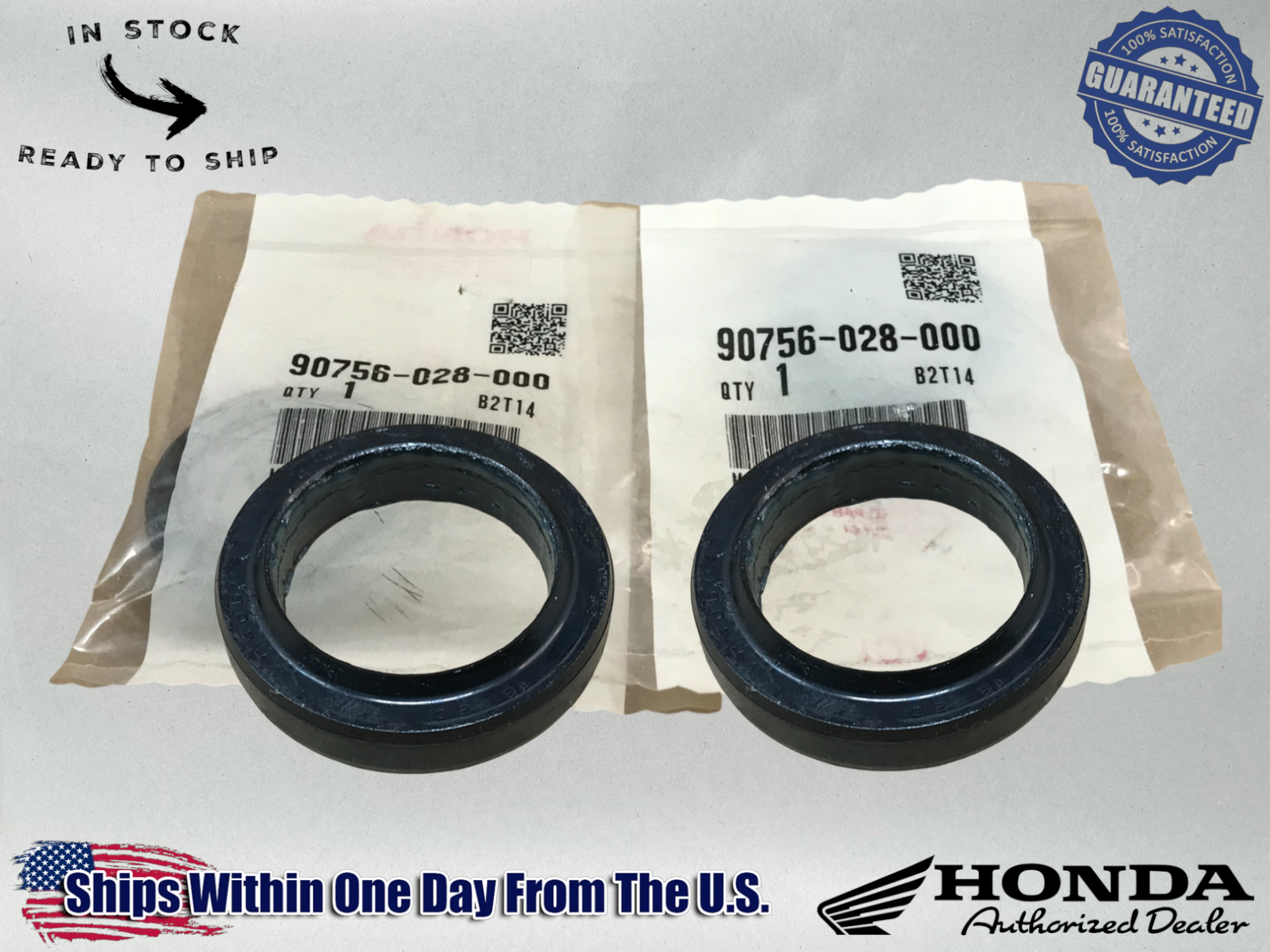 2 Genuine OEM Honda Fork Seals 90756-028-000