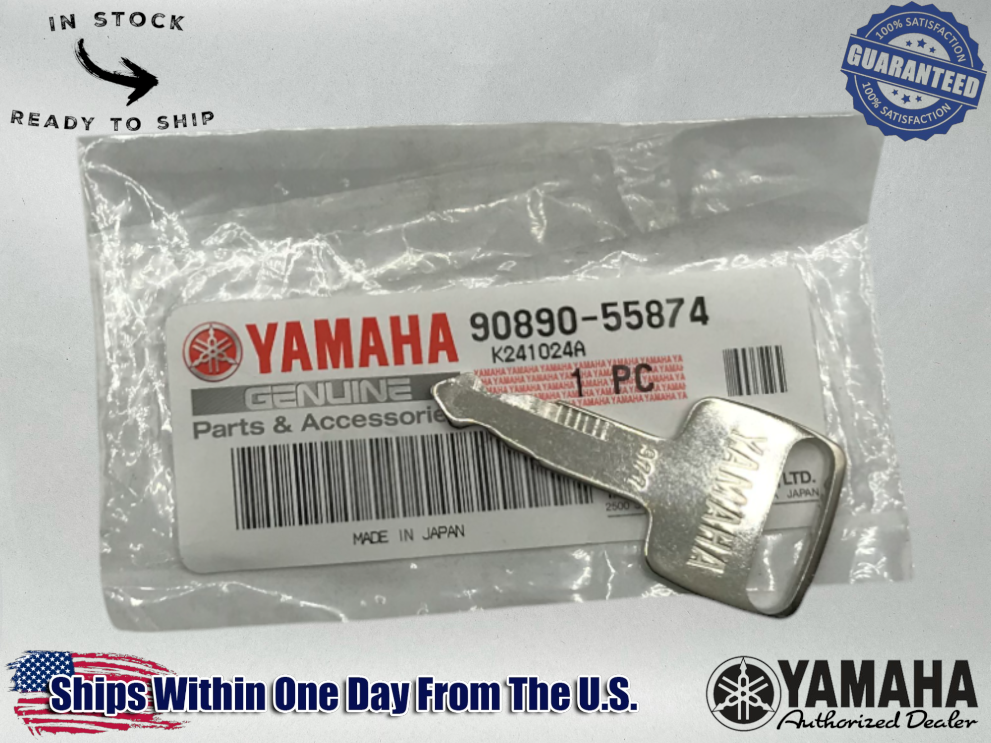 Yamaha Marine OEM Ignition Key Outboard 300 Series Replacement Key 90890-55874