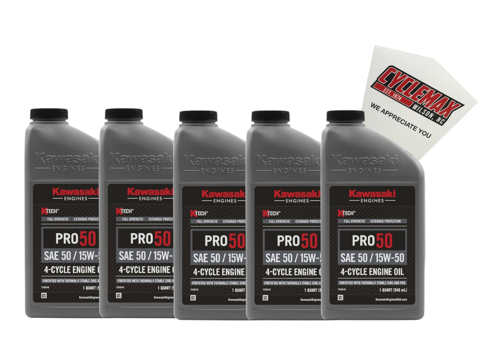 Kawasaki KTECH PRO 50 4-Cycle SAE 50 15-W50 Engine Oil 99969-6700-5PACK