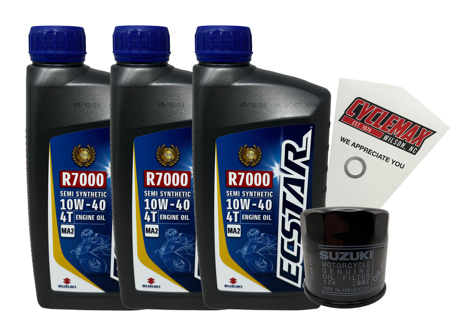 Suzuki Ecstar Semi-Synthetic Oil Change Kit for 2001-2021 GSX-R600