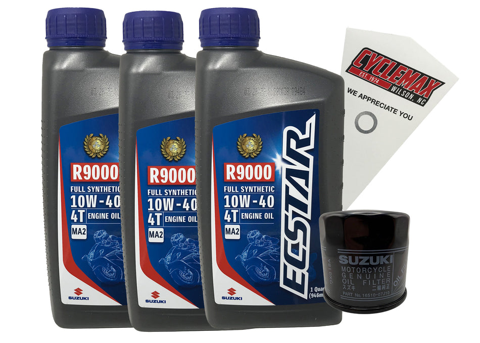 Suzuki Ecstar Full Synthetic Oil Change Kit for 2002-2021 GSX-R750