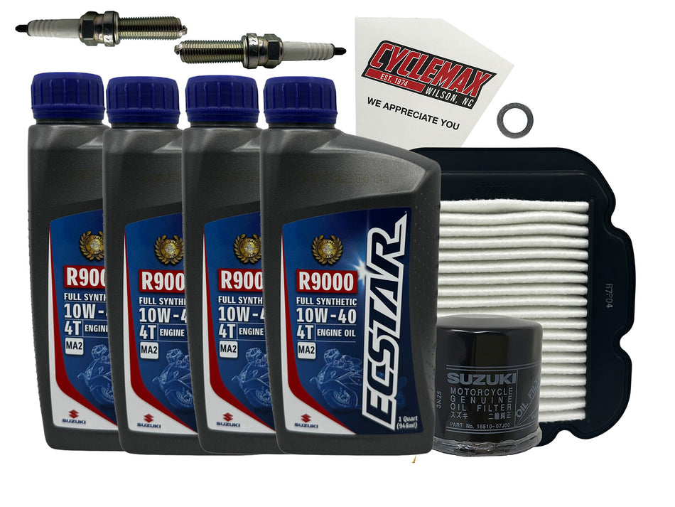 Suzuki Ecstar Full Synthetic Tune-Up Kit for 2002-2012 V-STROM 1000 with Spark Plugs