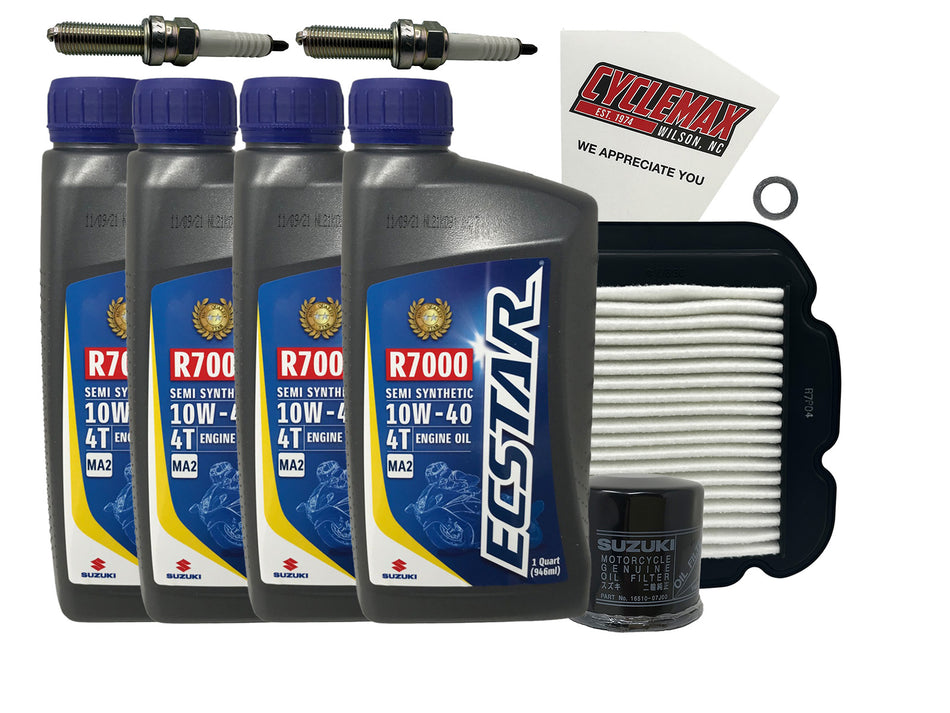 Suzuki Ecstar Semi-Synthetic Tune-Up Kit for 2002-2012 V-STROM 1000 with Spark Plugs
