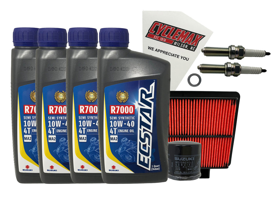 Suzuki Ecstar Semi-Synthetic Tune-Up Kit for 2014-2019 V-STROM 1000 with Spark Plugs