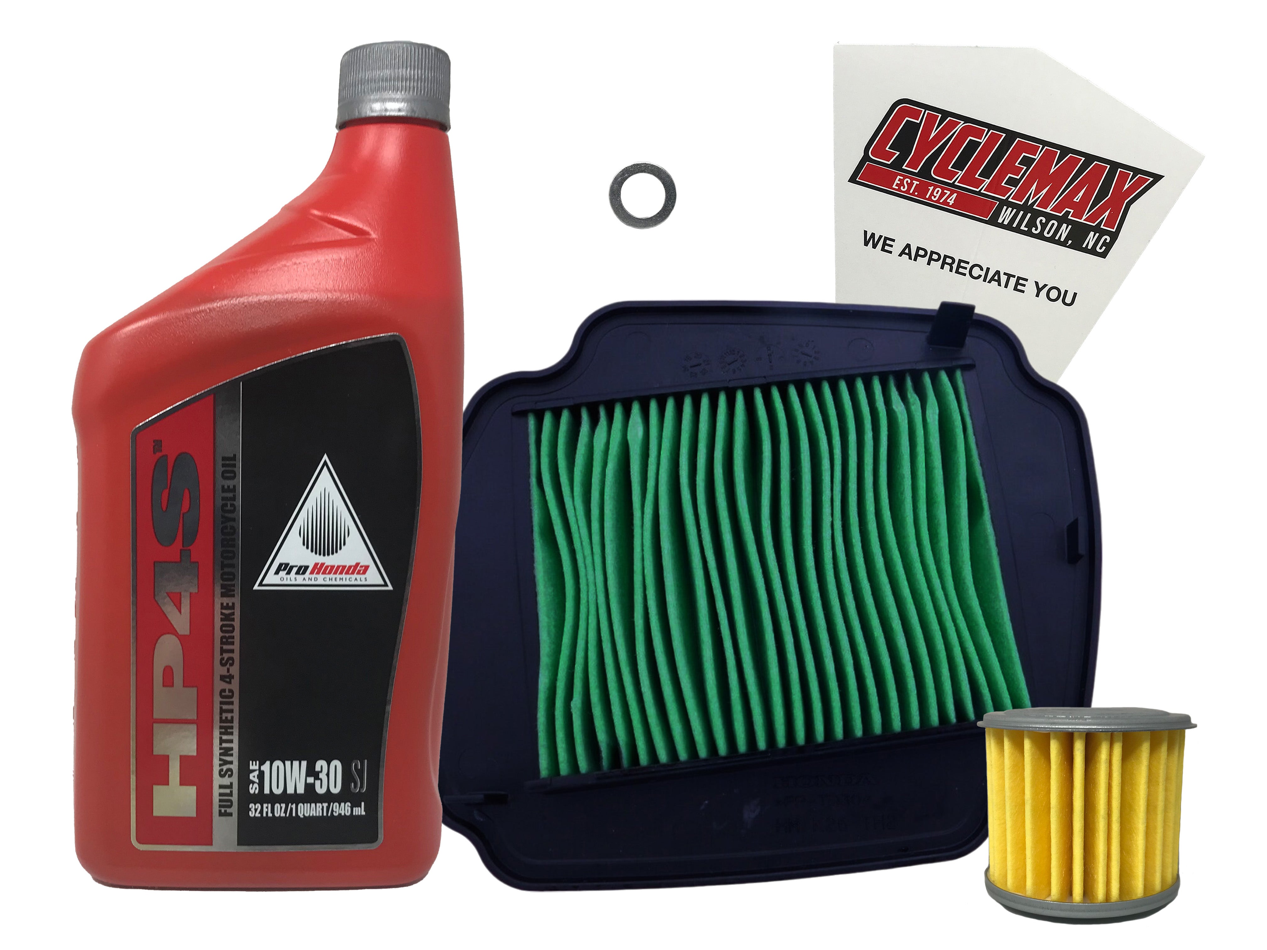 Cyclemax Full Synthetic Oil Change Kit fits 2021-2024 Honda Grom w/ Air Filter