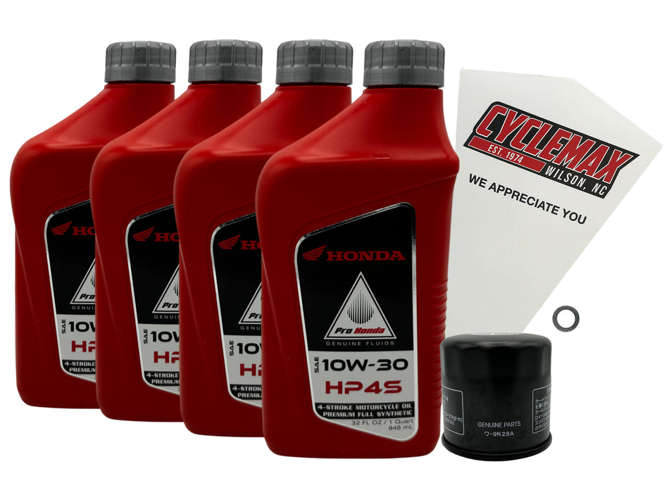 Honda HP4S Full Synthetic Oil Change Kit for 2019-2026 CB650R
