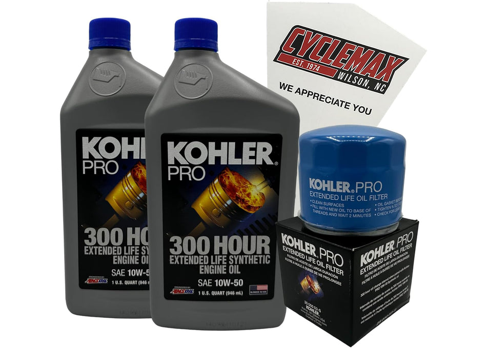 Kohler Full Synthetic Oil Change Kit for Kohler Lawnmower Engines